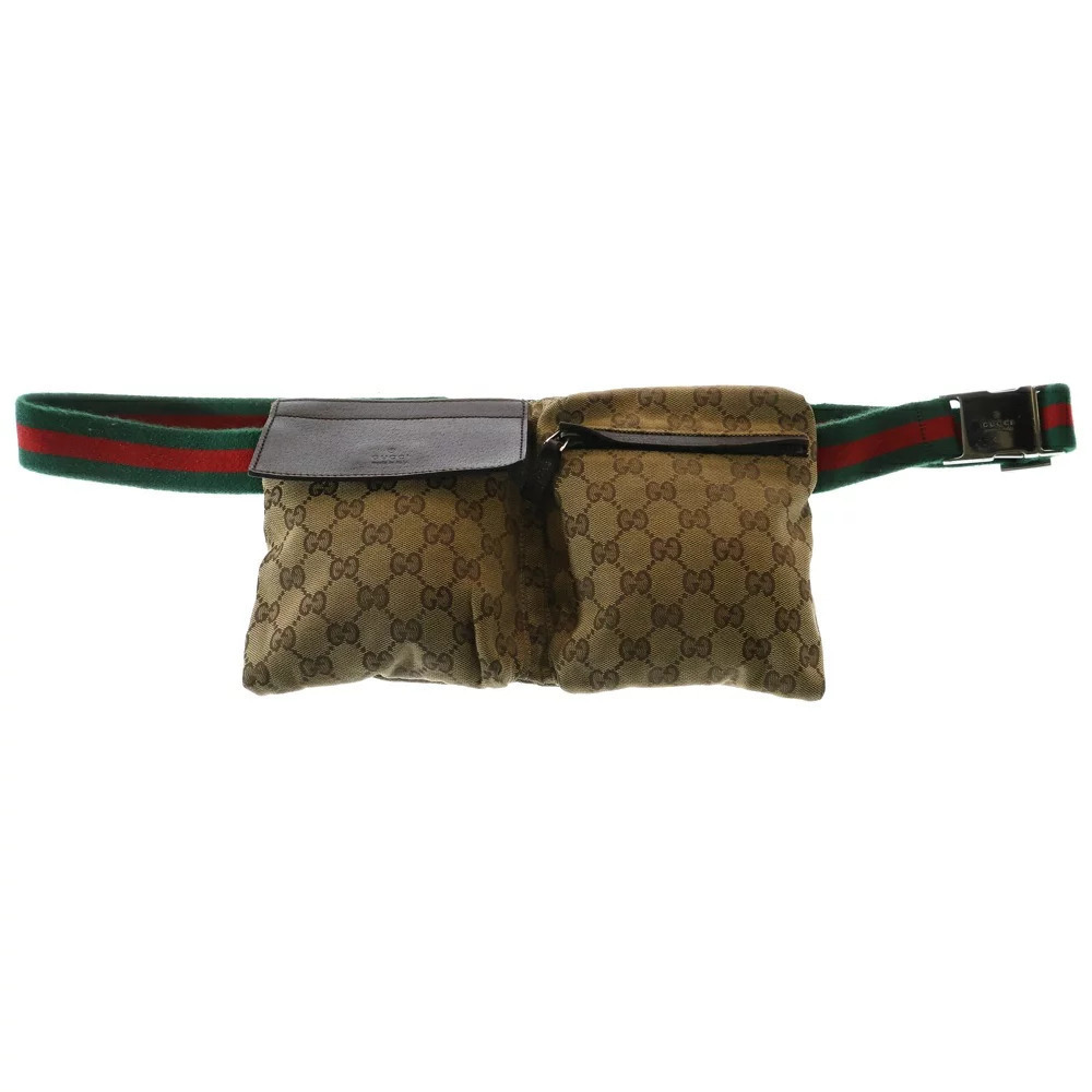 Gucci Clutch Bum Crossbody Bag Body Belt Canvas GG Waist Leather Beige Shoulder - Picture 2 of 6